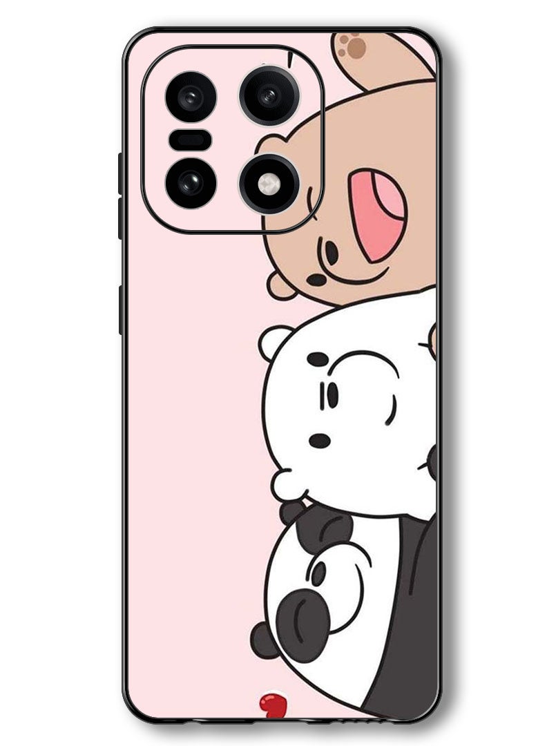 Theodor Case Compatible with OnePlus 15 6.78 Inch Protection Shockproof Bumper Cover Three Friends Panda - Image 1